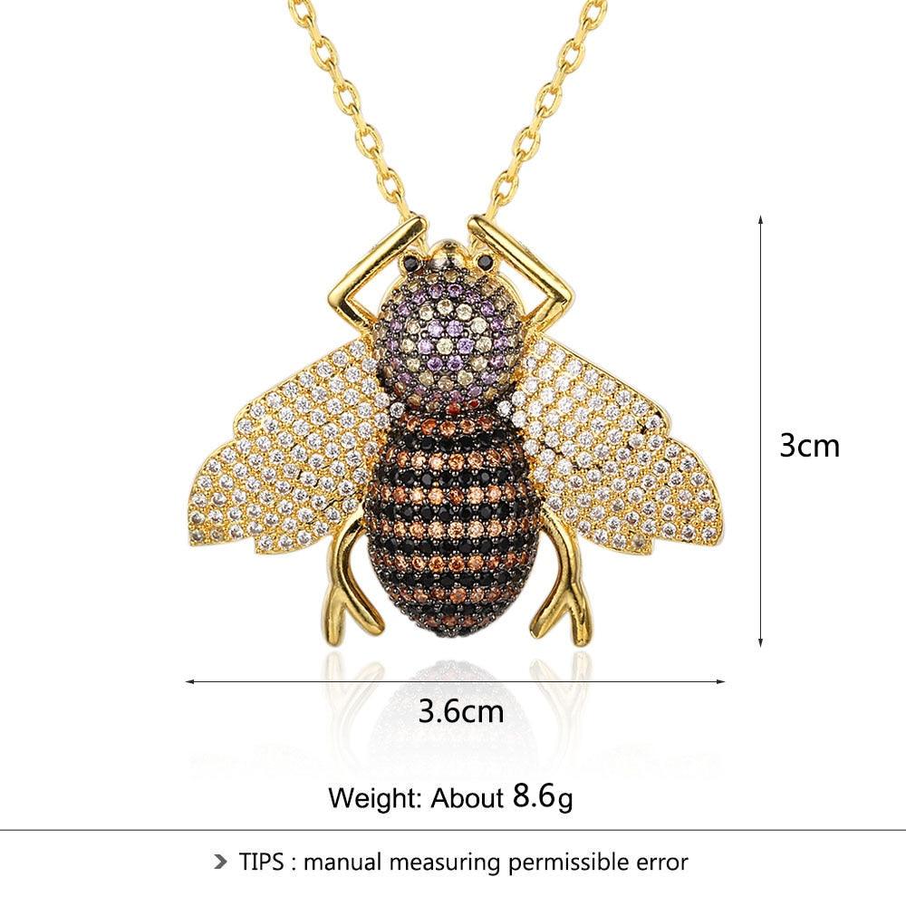 Cubic Zirconia Insect Necklace Insect Pendant Jewelry for Women - Personalized Jewel