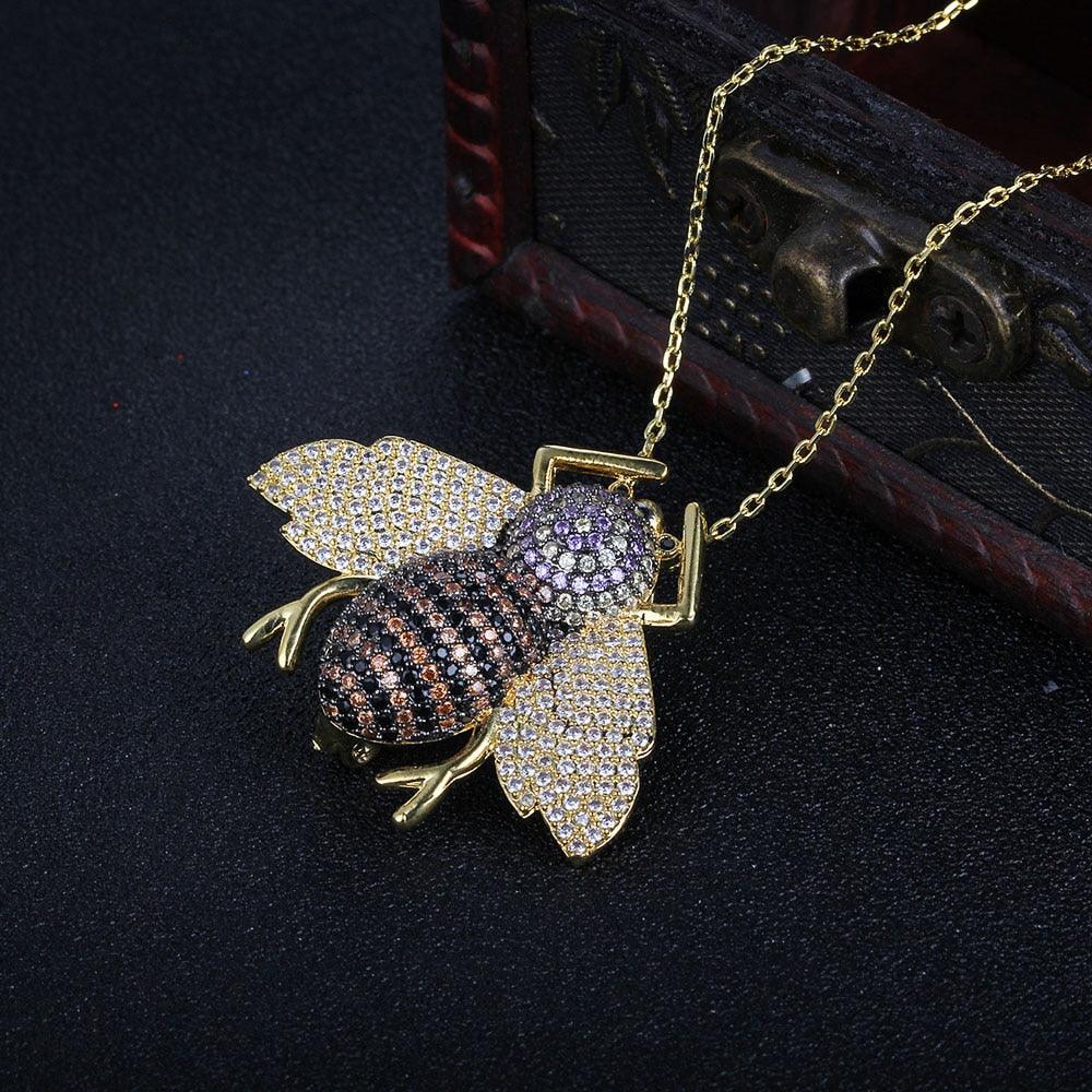 Cubic Zirconia Insect Necklace Insect Pendant Jewelry for Women - Personalized Jewel