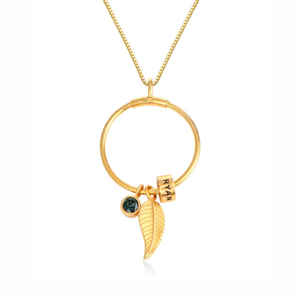 Custom Circle Pendant Necklace - 1 Custom Name & Birthstone - Personalized Jewel
