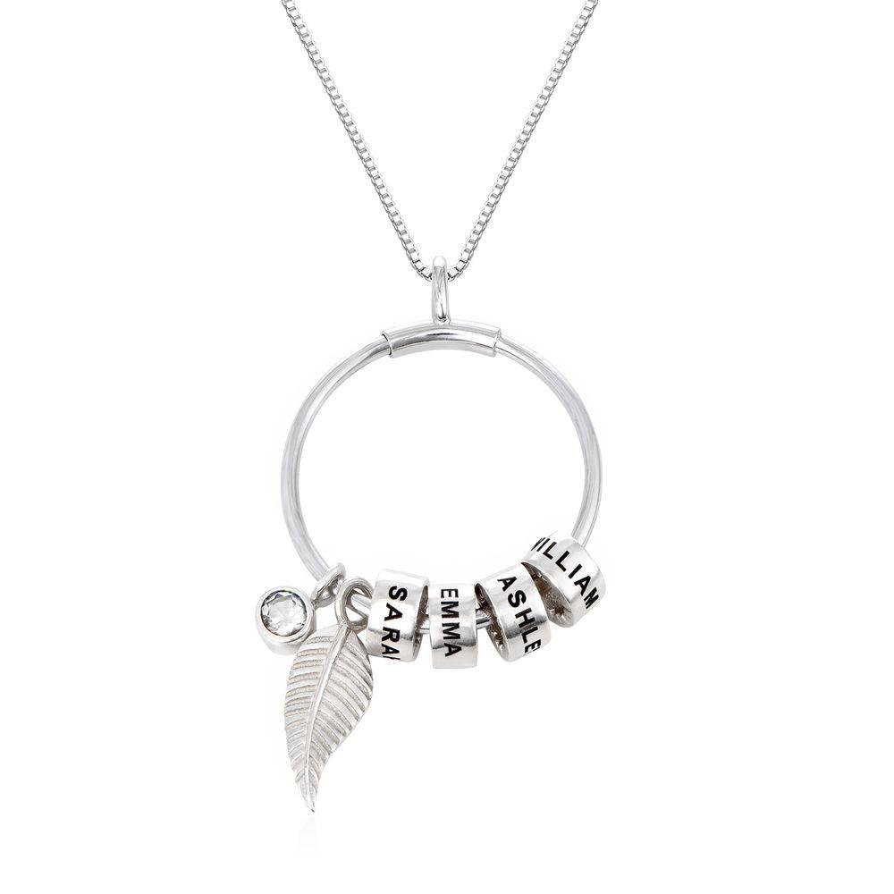 Custom Circle Pendant Necklace - 5 Custom Names & Birthstones - Personalized Jewel