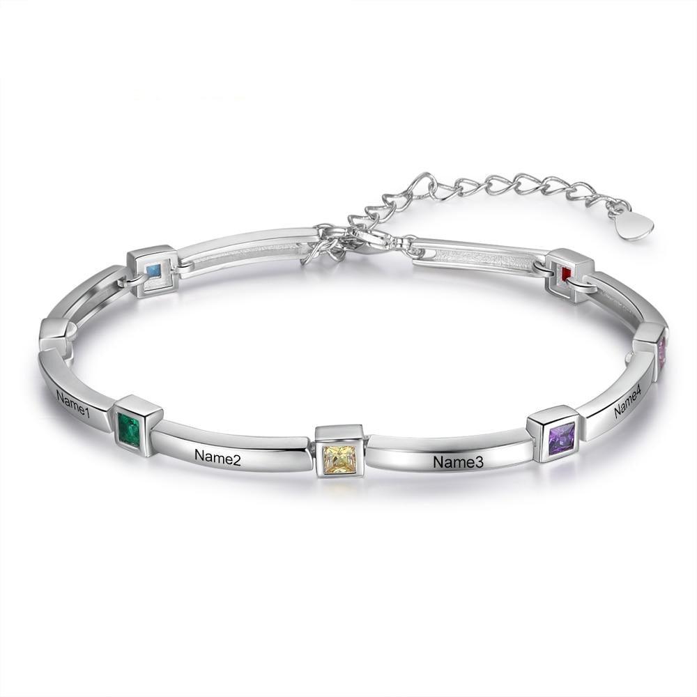 Customized 8 Names Engraved Bracelet - Personalized Jewel