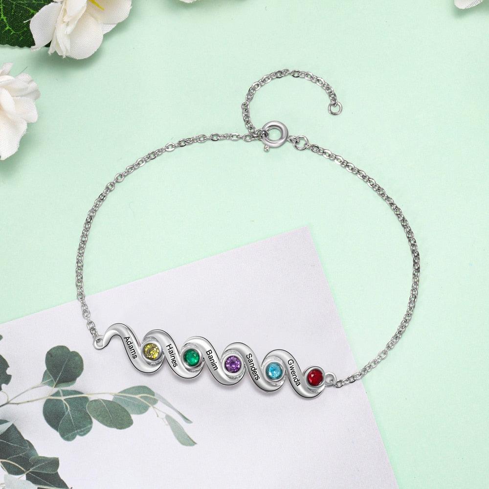 Customized Bracelet for Mother Custom Name Engraved Bracelet for Women - Personalized Jewel