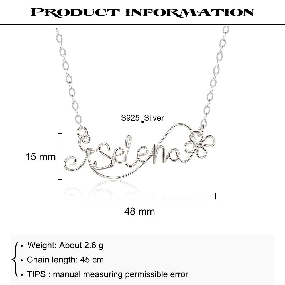 Cute Silver Wire Nameplate Pendant Silver Jewellery for Women - Personalized Jewel