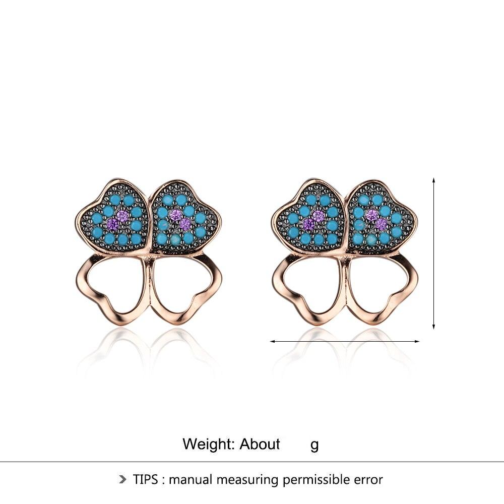 Fashion 925 Silver Blue Flower CZ Stud Earrings for Women, Birthday Gift Jewelry for Girls - Personalized Jewel