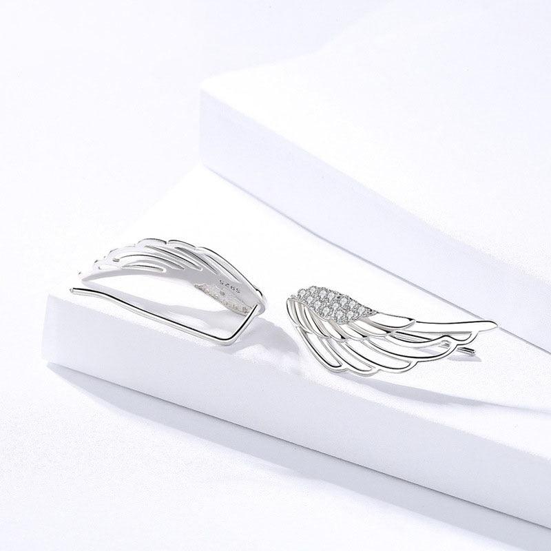 Fashion 925 Sterling Silver 2018 Angel Wing Stud Earrings for Women, Cute Anniversary Jewelry Gift - Personalized Jewel