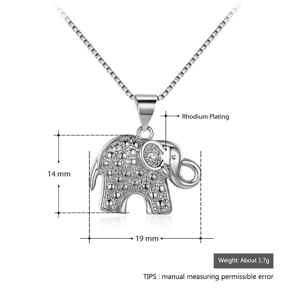 Fashion Box Chain Necklace with Elephant Shape Pendant, Party Jewelry for Women - Personalized Jewel