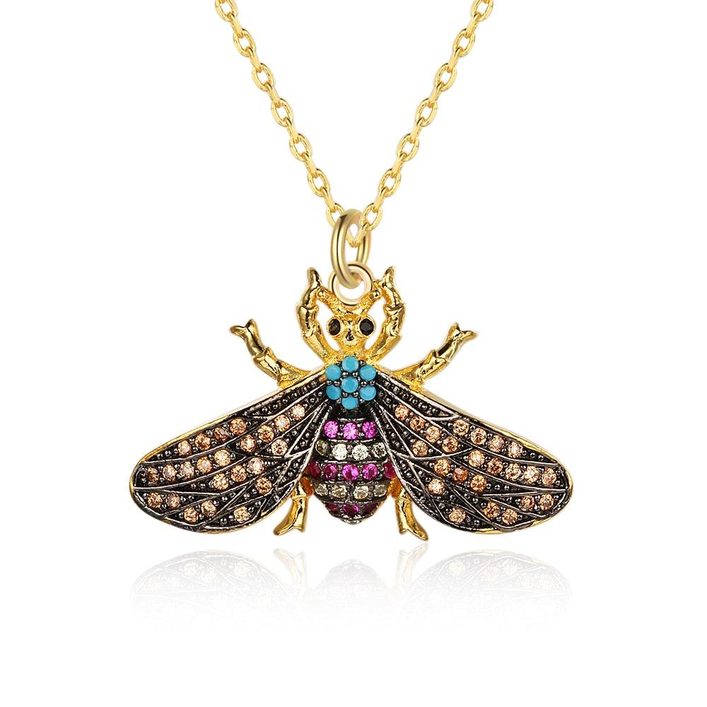 Fashion Honey Bee Insect Copper Pendant Necklace, Trendy Jewelry for Women, Perfect Gift for Her - Personalized Jewel