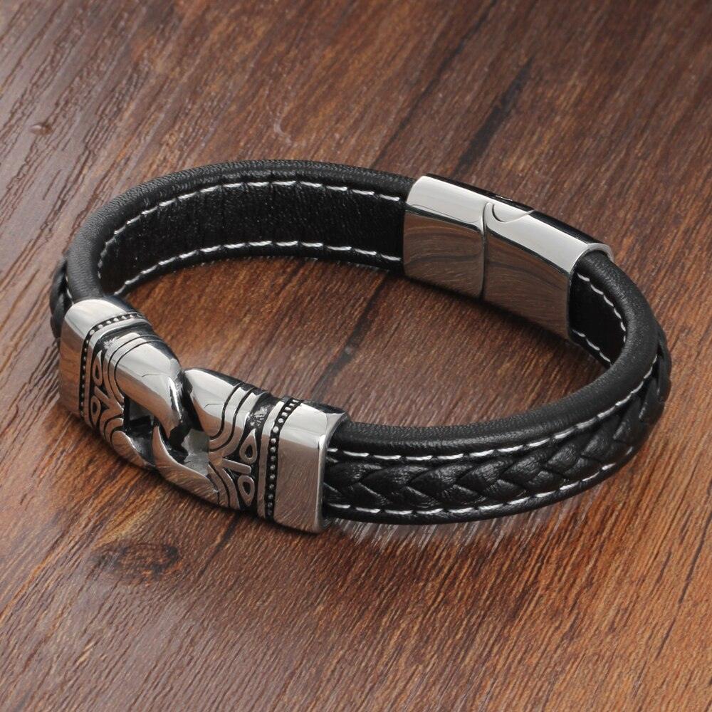 Genuine Leather Bracelets for Men - Leather Bracelet for Men - Stainless Steel Bracelet and Bangle - Father’s Day Gift for Men- Accessories for Men - Personalized Jewel