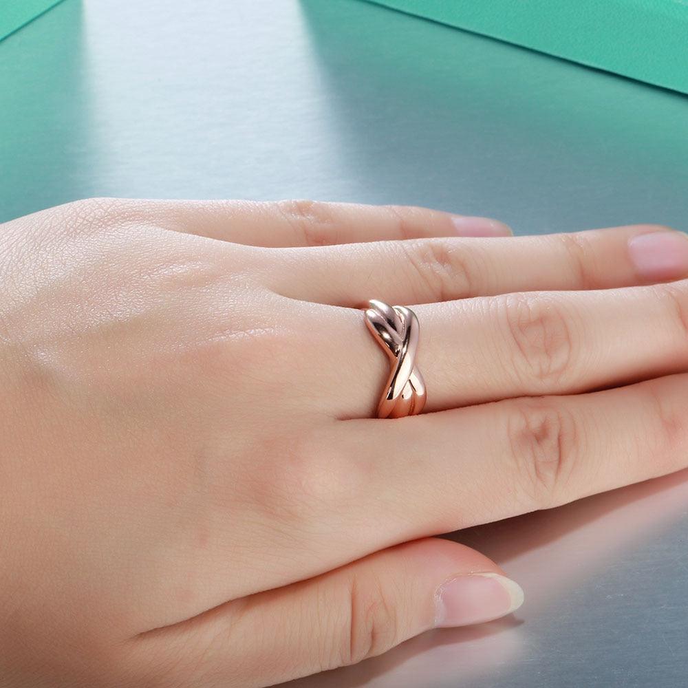 Gold Color 925 Sterling Silver Party Rings for Women with Infinity Love Pattern – Best Jewelry Gift for Her  - Personalized Jewel