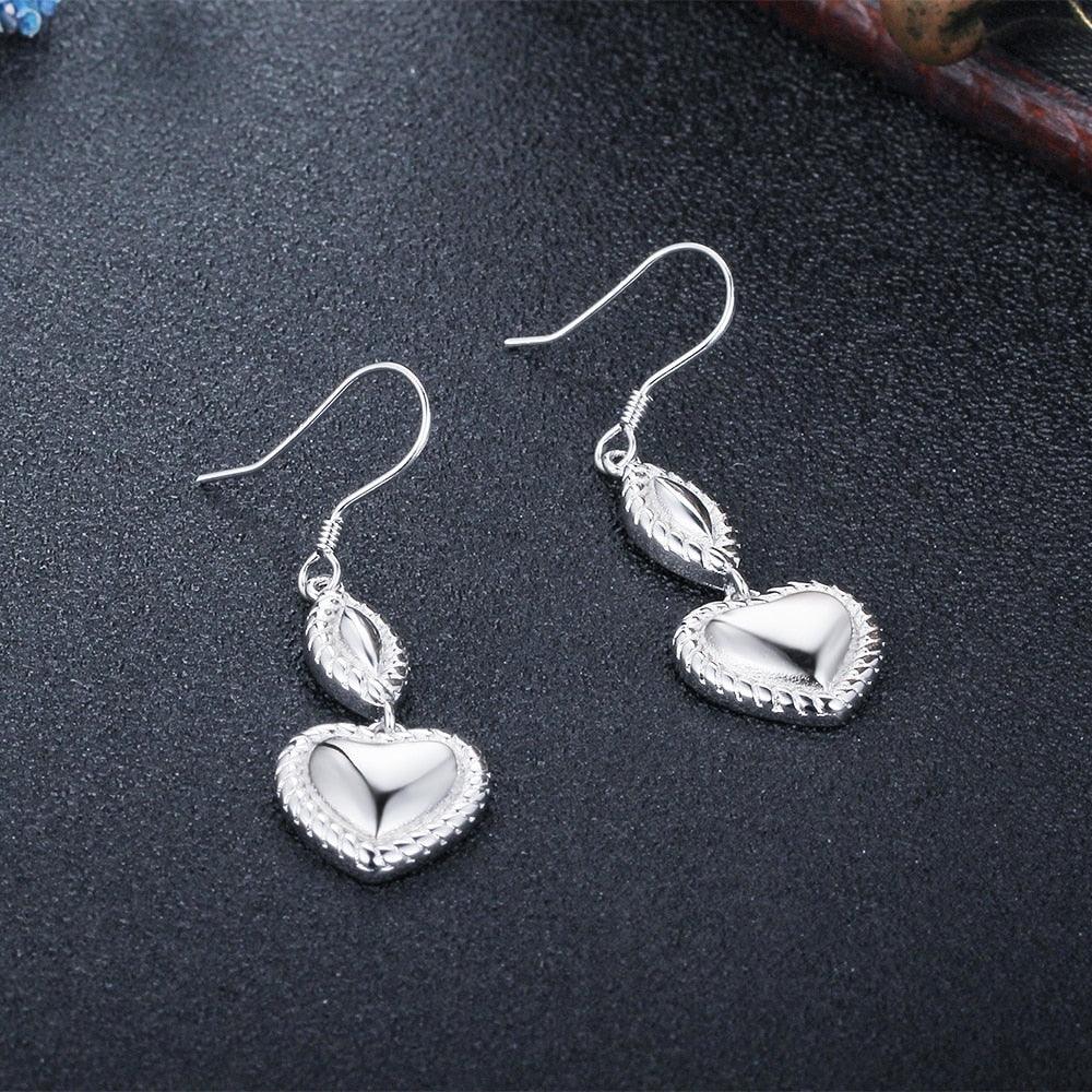 Heart Design Earrings for Women- Sterling Silver Jewelry for Women- Party Jewelry for Women- Stylish Accessories for Women - Personalized Jewel