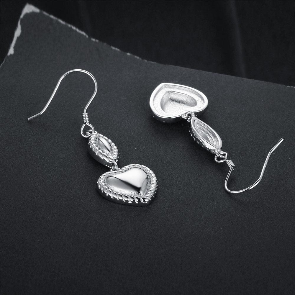Heart Design Earrings for Women- Sterling Silver Jewelry for Women- Party Jewelry for Women- Stylish Accessories for Women - Personalized Jewel