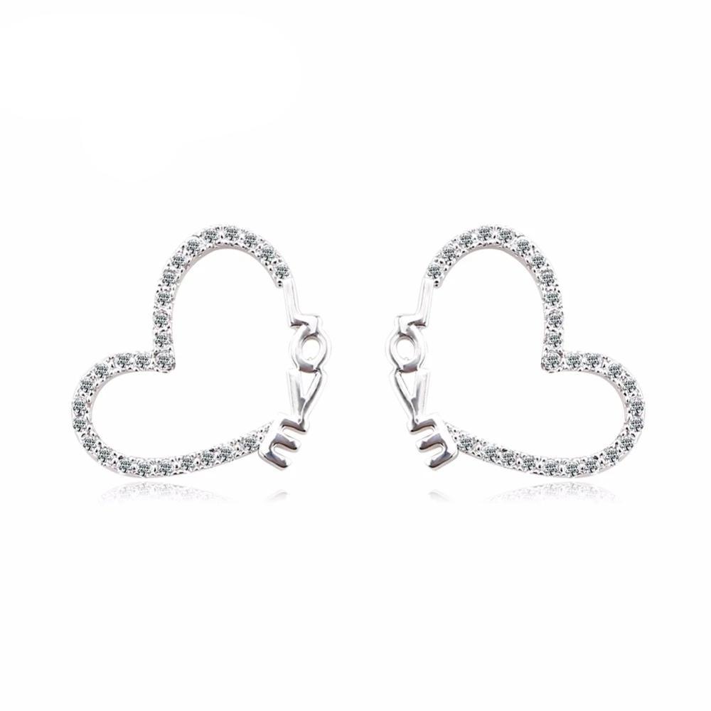 Heart Shape Love Pattern Jewelry- Zirconia Stud Earrings for Girls- Stylish Accessories for Women- Love Jewelry for Women - Personalized Jewel