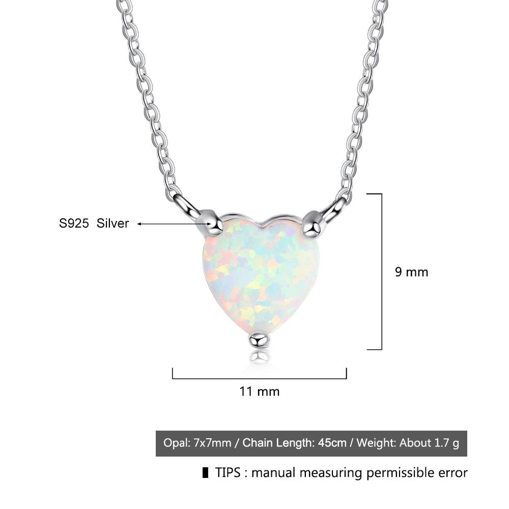 Heart Shape Opal Pendant Love Necklace Necklace for Women - Personalized Jewel
