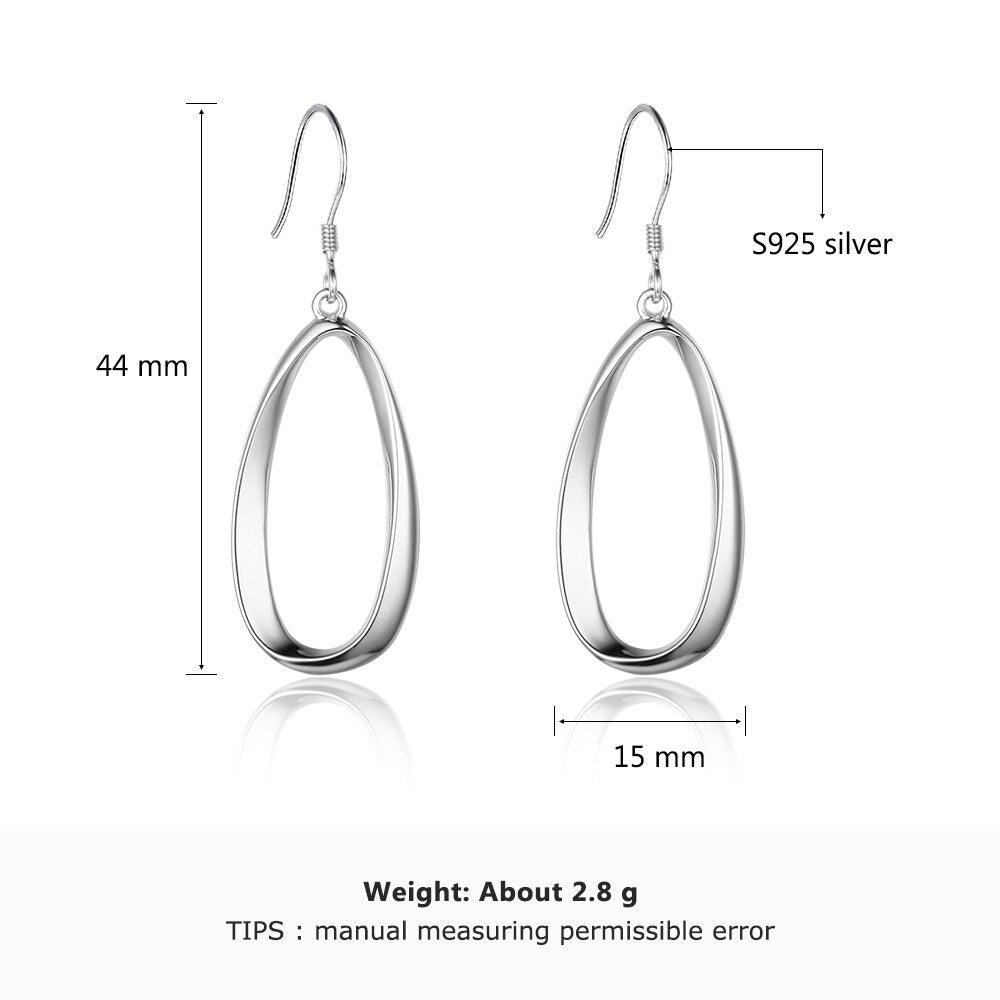 Irregular Elliptical Hollow Earring for Women- Exaggerated Drop Earrings for Women- Sterling Silver Earrings for Women - Personalized Jewel