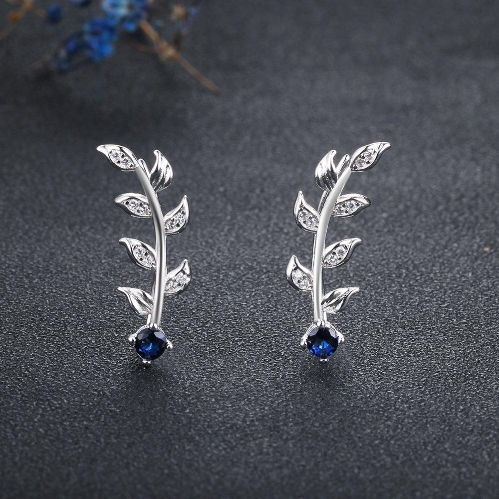 Leaf Accessories For Women Blue Cubic Zirconia Earrings For Women - Personalized Jewel