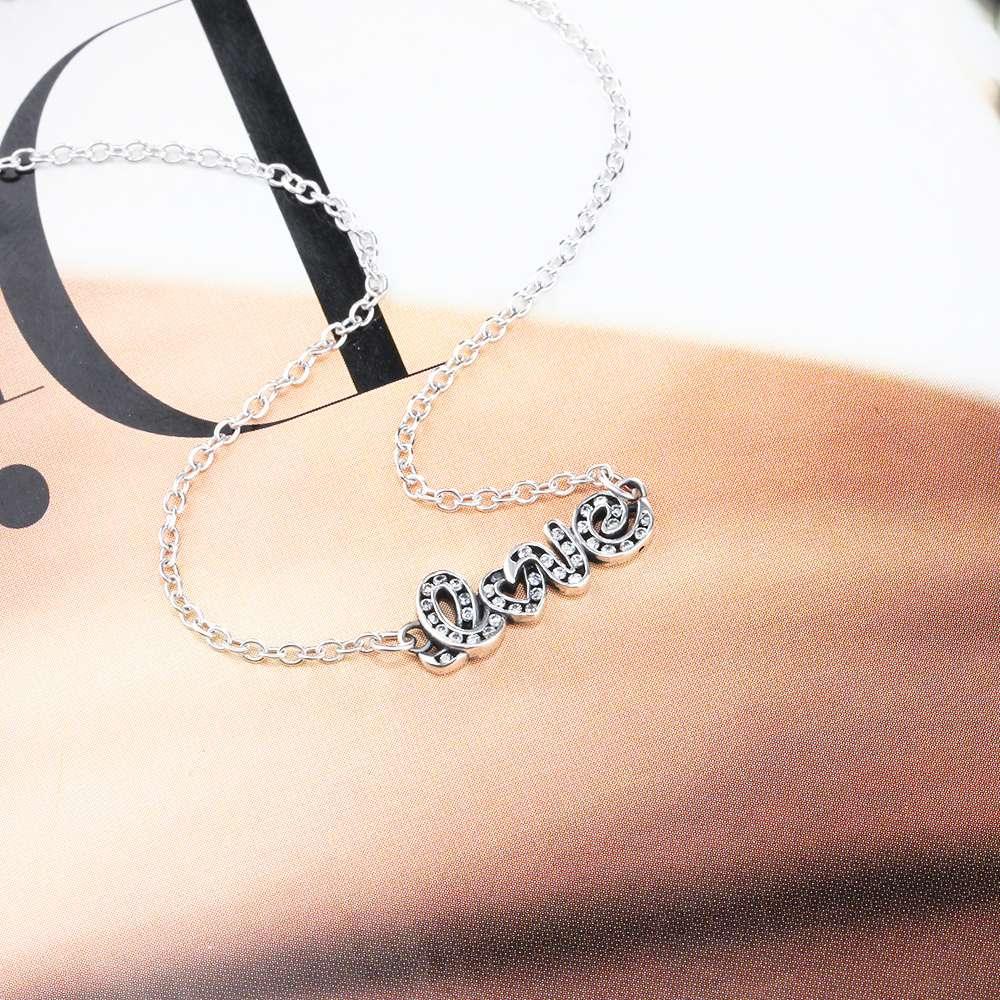 Letter LOVE Pendant For Women Zirconia Stud Necklace For Women - Personalized Jewel