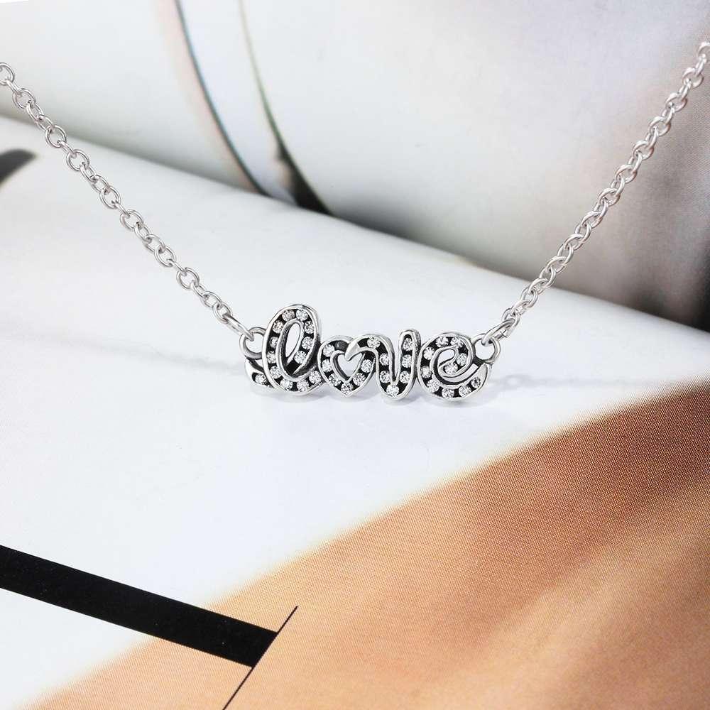 Letter LOVE Pendant For Women Zirconia Stud Necklace For Women - Personalized Jewel