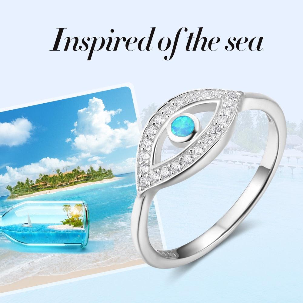 Lively Silver Stone Engraved Ring For Women - Personalized Jewel