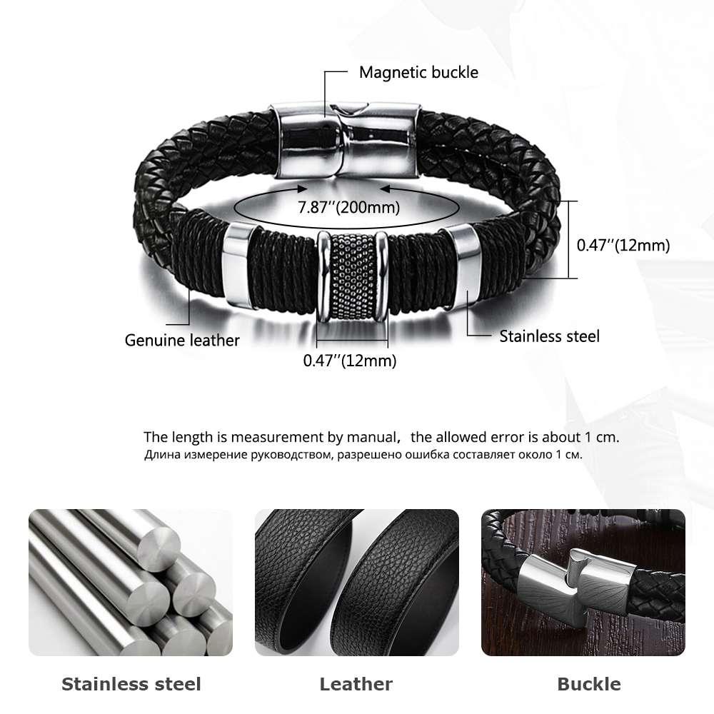 Men's Classic Leather Bracelets for Men Men's Bracelet for Everyday We ...
