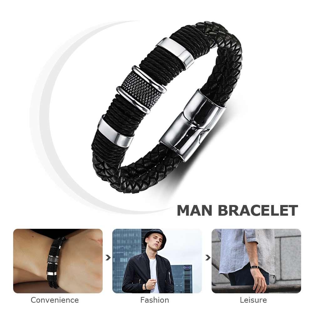 Men's Classic Leather Bracelets for Men Men's Bracelet for Everyday We ...