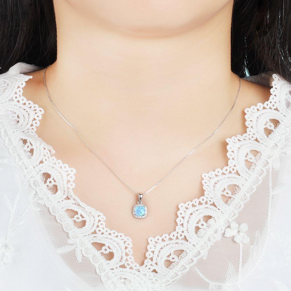 Opal Silver Fashion Pendant Necklace - Personalized Jewel