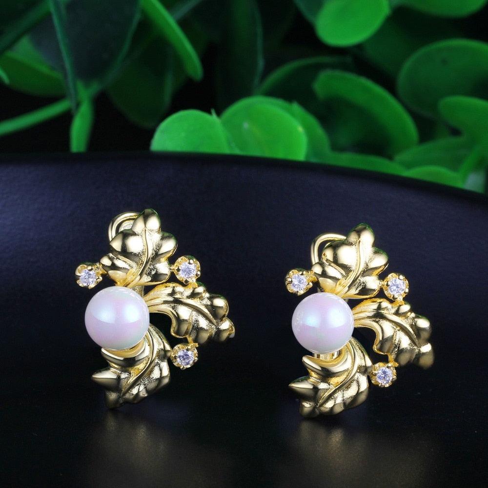 Pearl Earrings for Women- Gold Color Hoop Earrings for Women- Party Jewelry for Women - Personalized Jewel