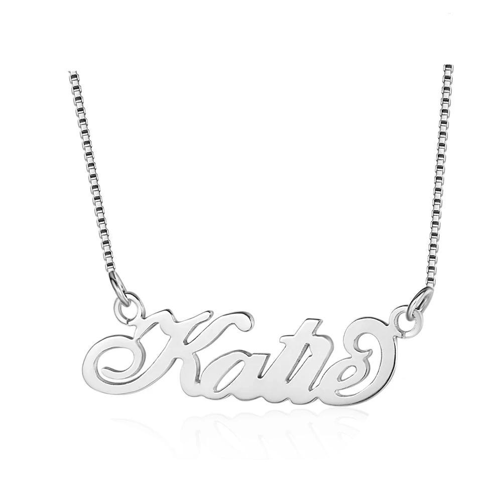 Personalised 925 Sterling Silver Necklace for Women with Custom Nameplate Pendant - Personalized Jewel