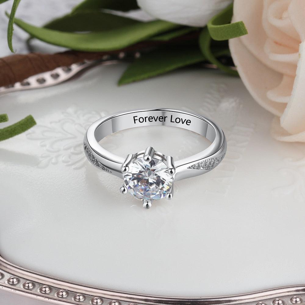 Personalized 925 Sterling Silver Classic Band Wedding Silver Ring Band - Personalized Jewel
