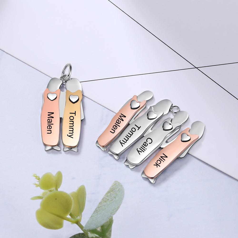 Personalized 925 Sterling Silver Four Sisters Necklace Sibling Fashion Gift Jewelry For Friends & Family - Personalized Jewel