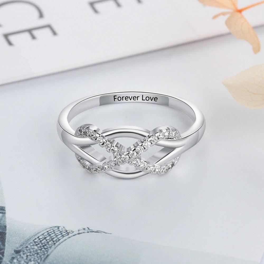 Personalized 925 Sterling Silver Infinity Band - Personalized Jewel