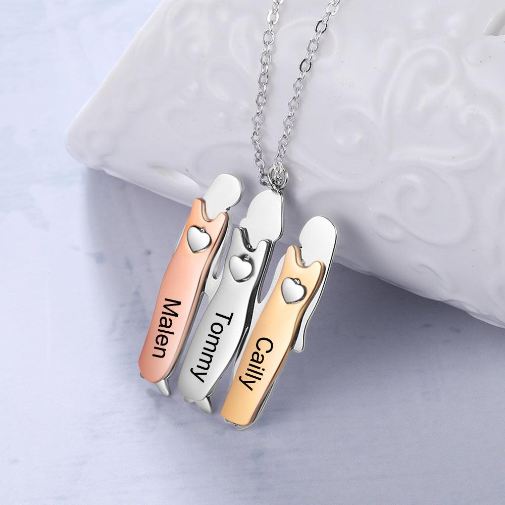 Personalized 925 Sterling Silver Three Sisters Necklace Sibling Fashion Gift Jewelry For Friends & Family - Personalized Jewel