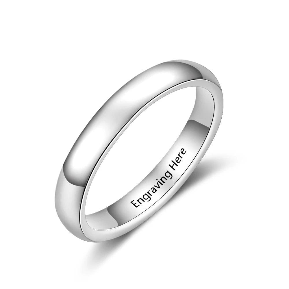 Personalized Classic Plain Sterling Silver Unisex Wedding Ring - Personalized Jewel