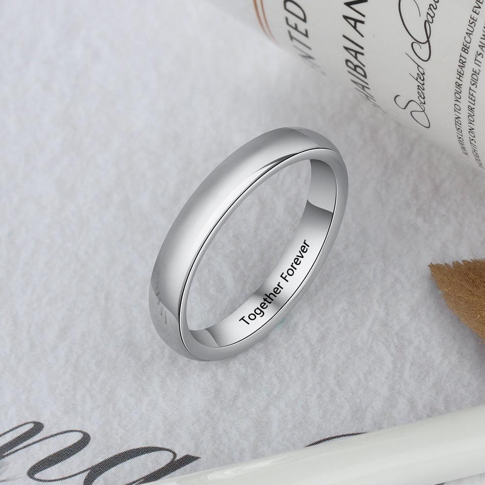 Personalized Classic Plain Sterling Silver Unisex Wedding Ring - Personalized Jewel