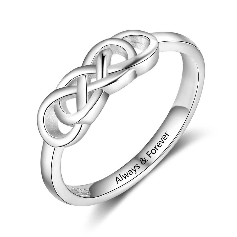 Personalized Copper Engraved Names Braided Knot Jewelry Rings Gift for Women - Personalized Jewel