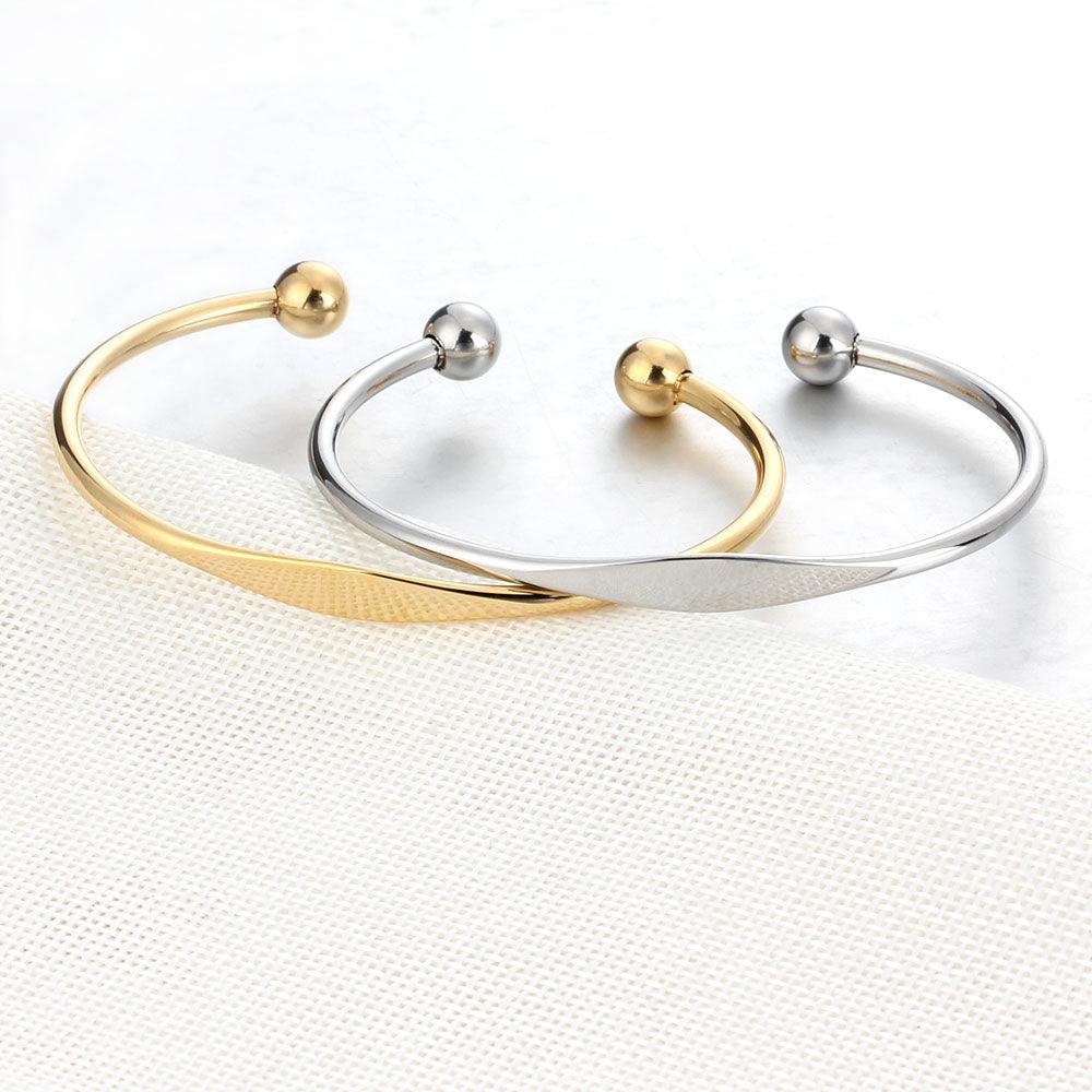 Personalized Cuff Bracelets Stainless Steel Open Bangles Women Fashion Jewelry Female Charm Bracelet Gift - Personalized Jewel