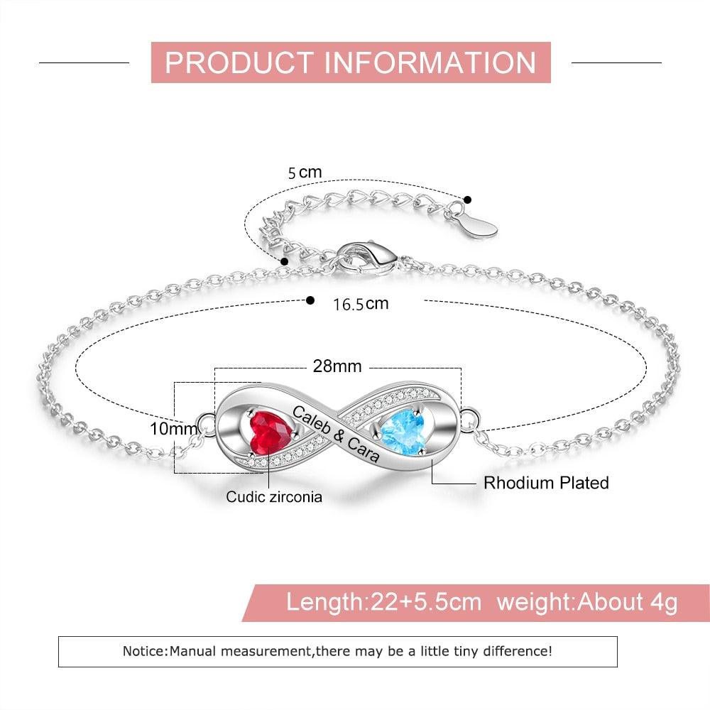 Personalized Engraved Infinity Bracelet Infinity Charm Engraved Bracelet for Women - Personalized Jewel