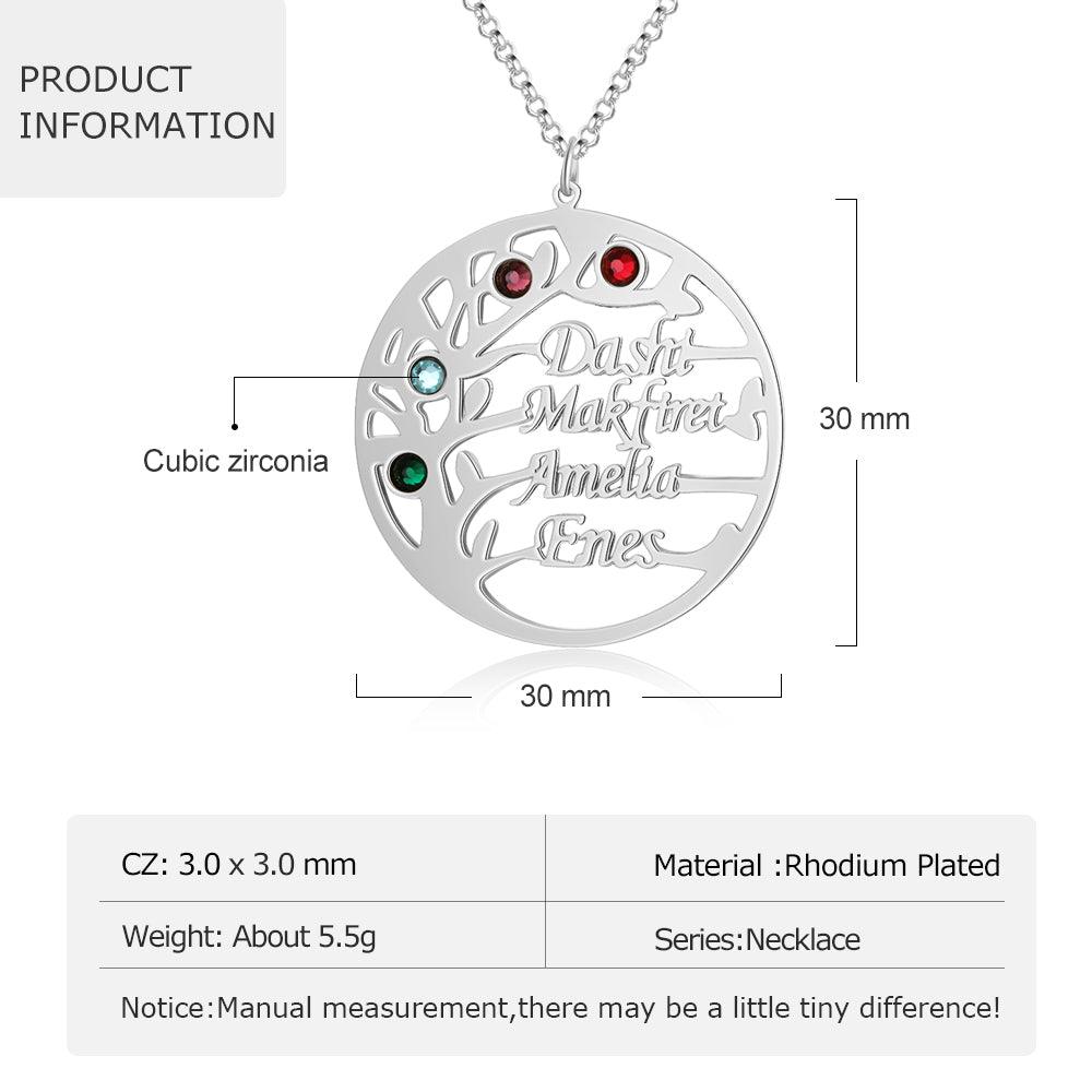 Personalized Family Tree Necklace with Customized Bracelet - Personalized Jewel