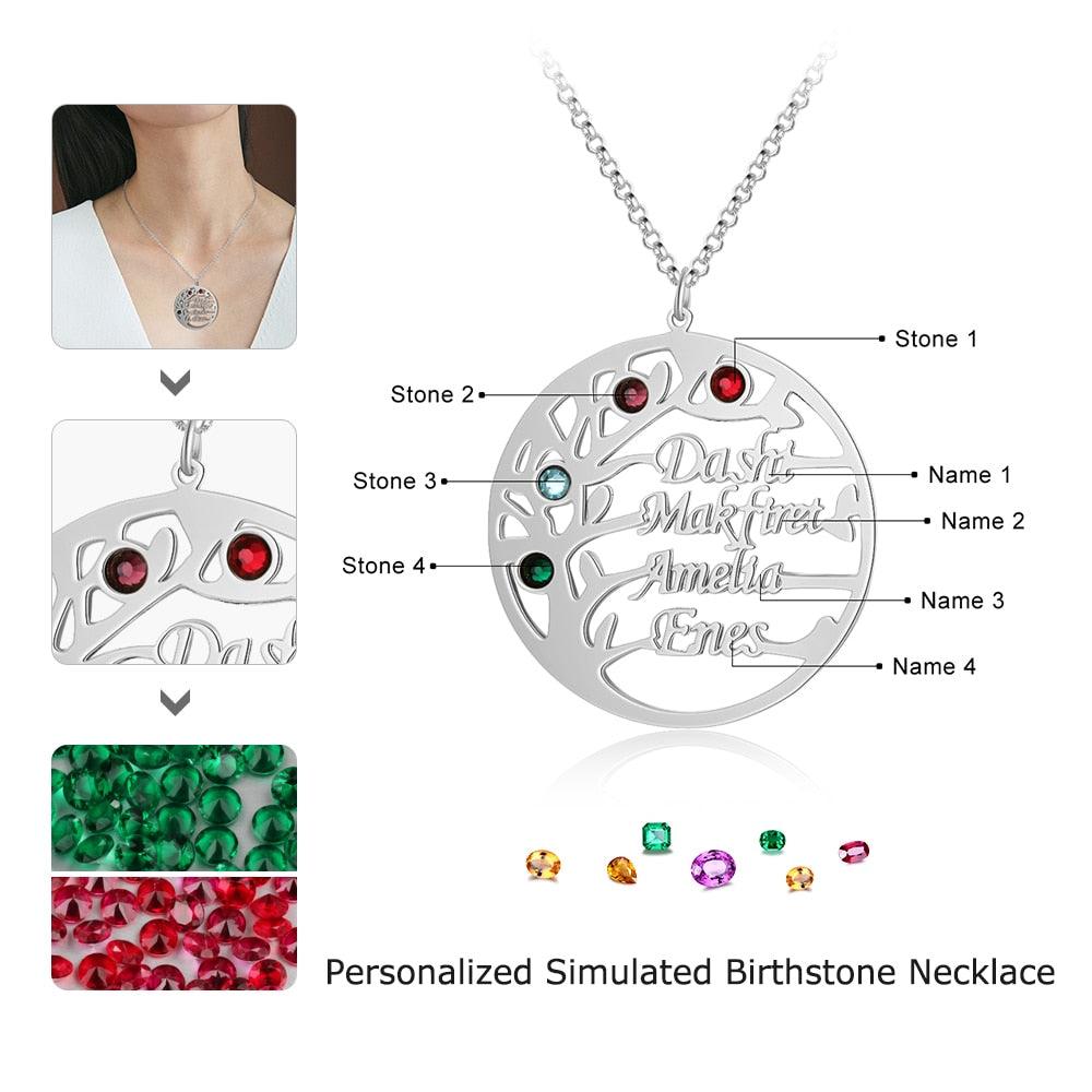 Personalized Family Tree Necklace with Customized Bracelet - Personalized Jewel
