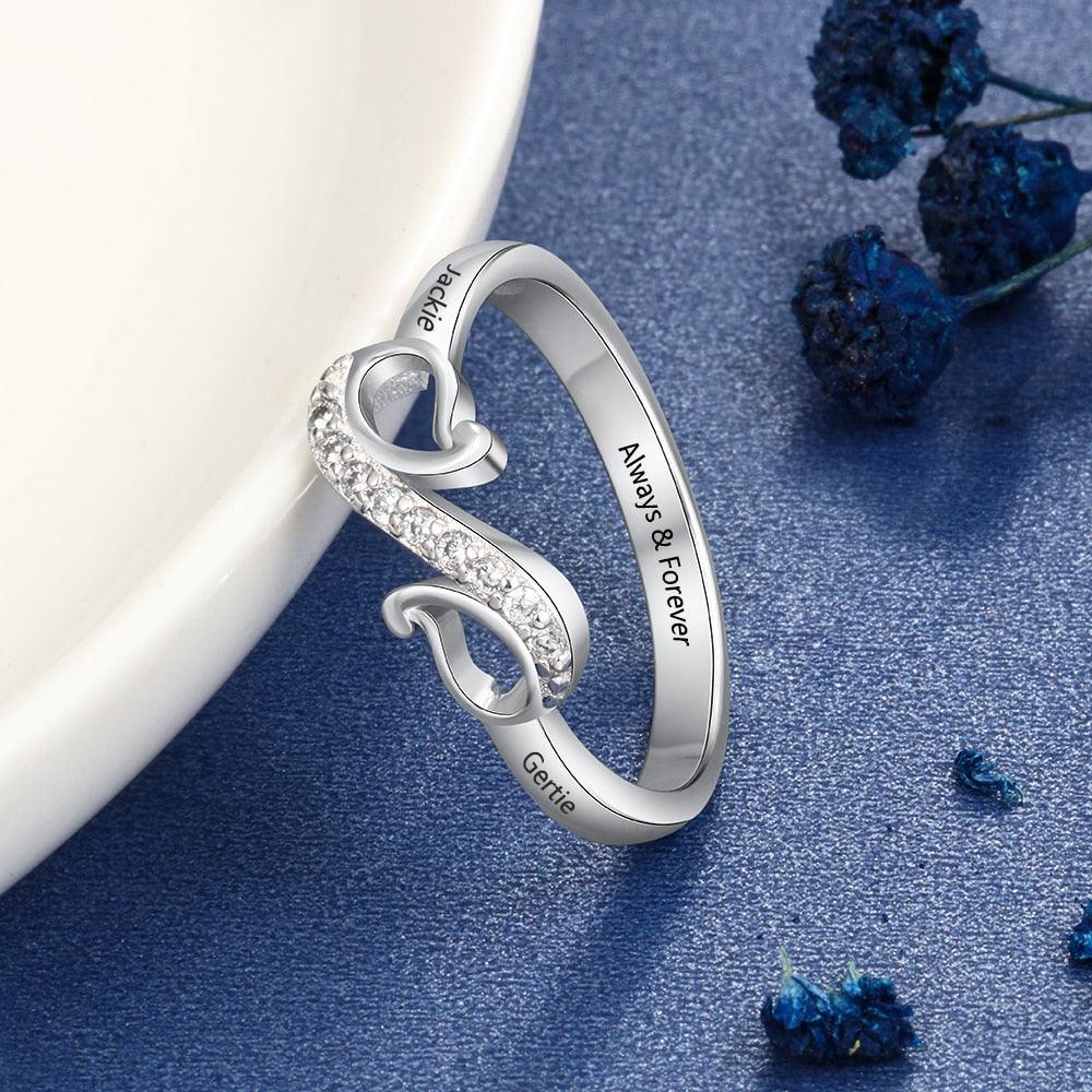 Personalized Geometric Custom Style Engraved Name Ring - Personalized Jewel