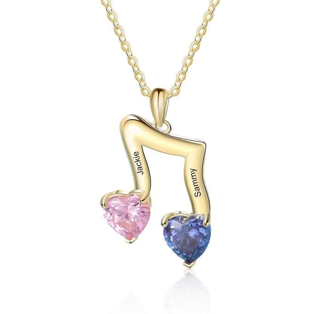 Personalized Jewelry for Women - Musical Note Engraved Birthstone for Women - Customized Jewelry for Women - Personalized Jewel