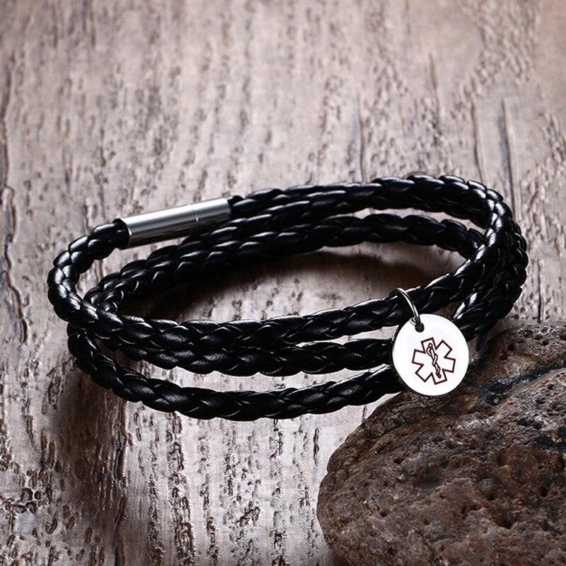 Personalized Leather Bracelet - PU Leather Vintage Style Braided Band - Personalized Jewel