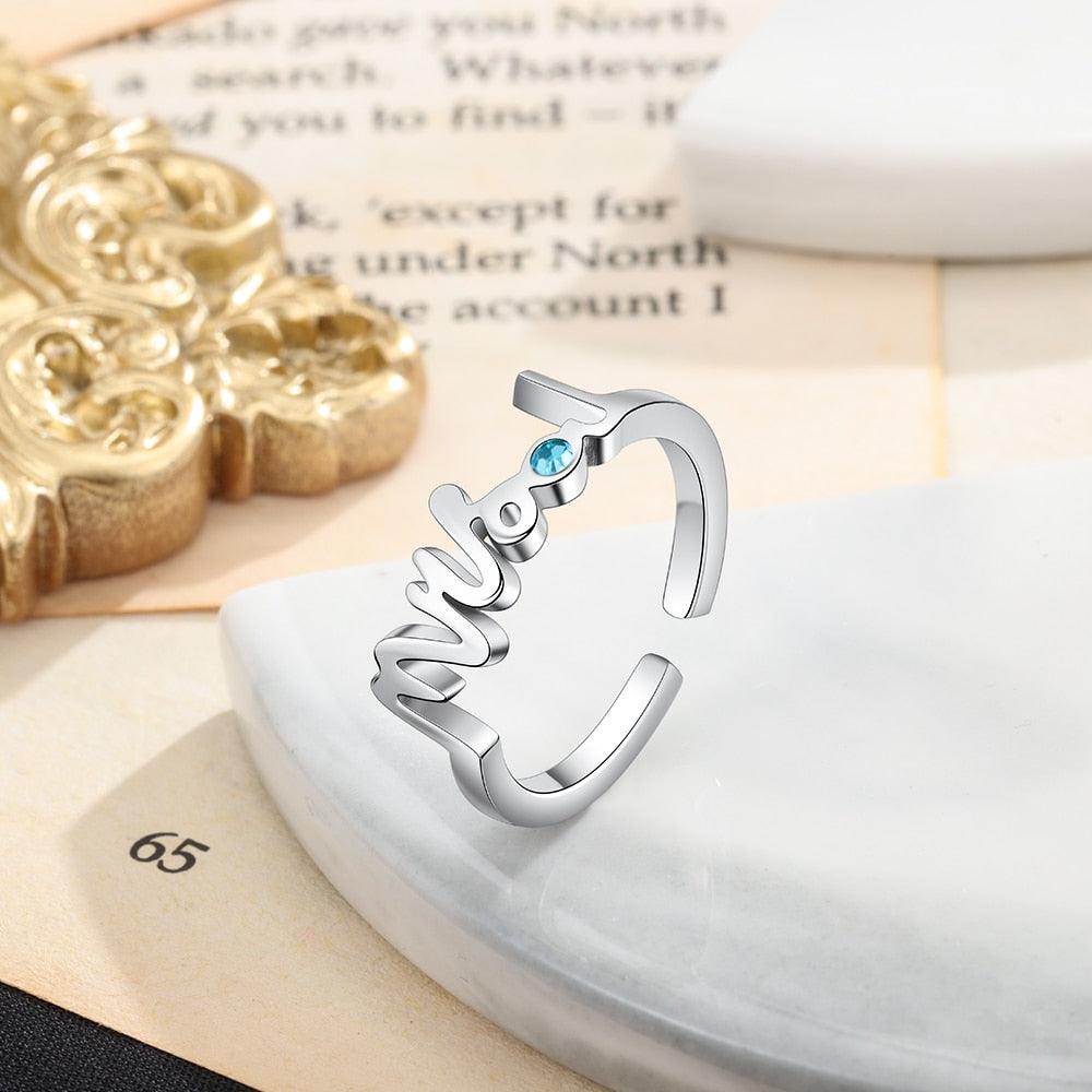 Personalized Mrs 925 Sterling Silver Ring Classic Women Band - Personalized Jewel