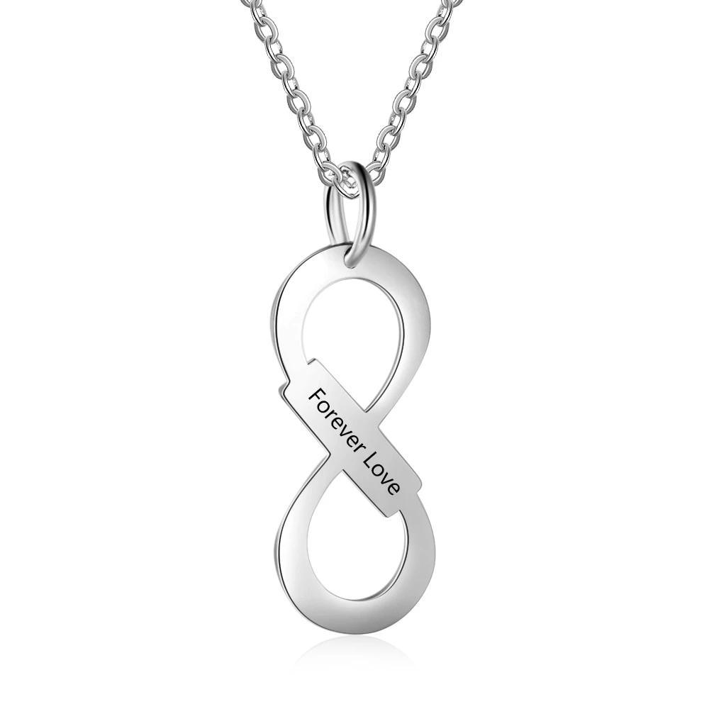 Personalized Stainless Steel Name Necklace With Infinity Love Pendant, Trendy Jewelry Gift For Her - Personalized Jewel