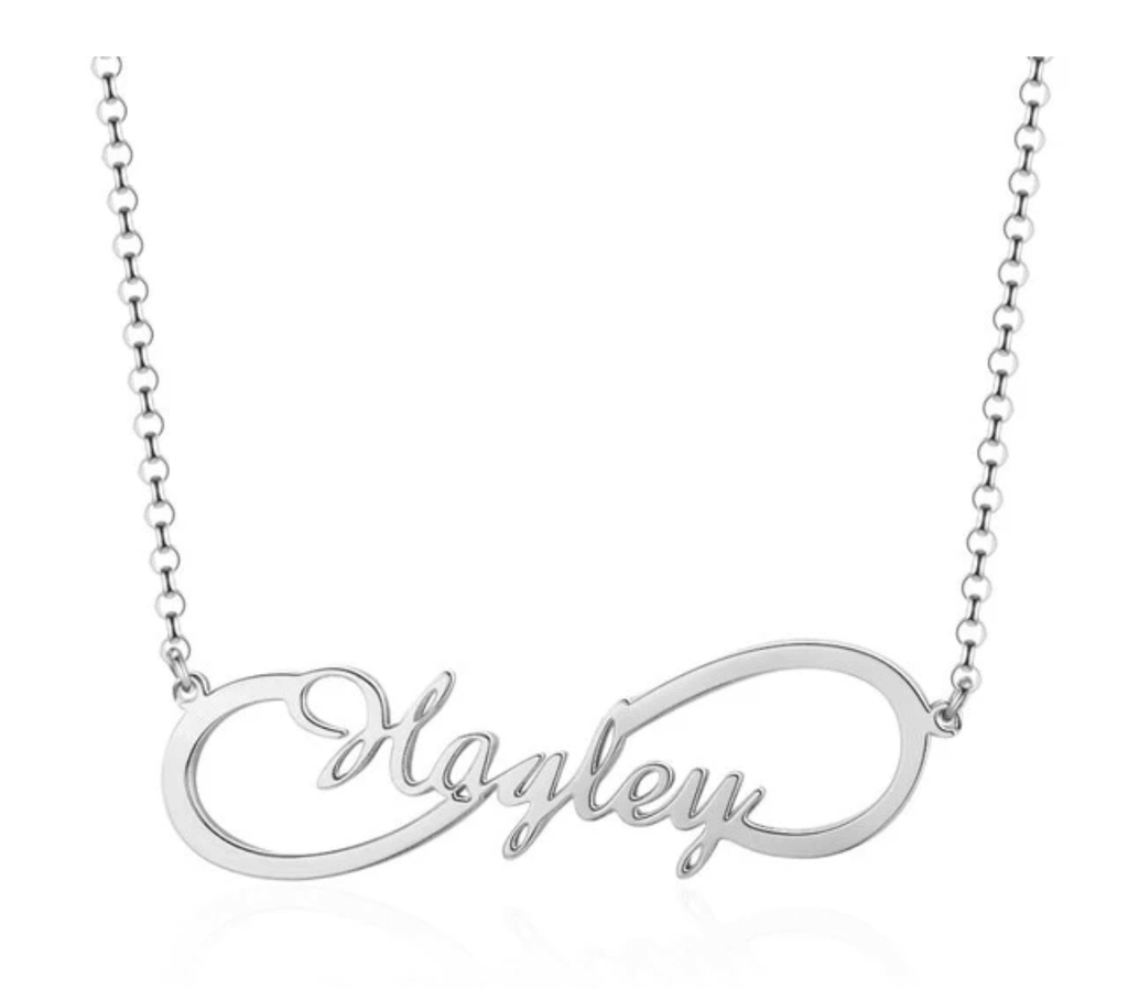Personalized Sterling Silver Necklace - Infinity Name Pendant Necklaces - Custom Nameplate - Customized Gift - Personalized Jewel