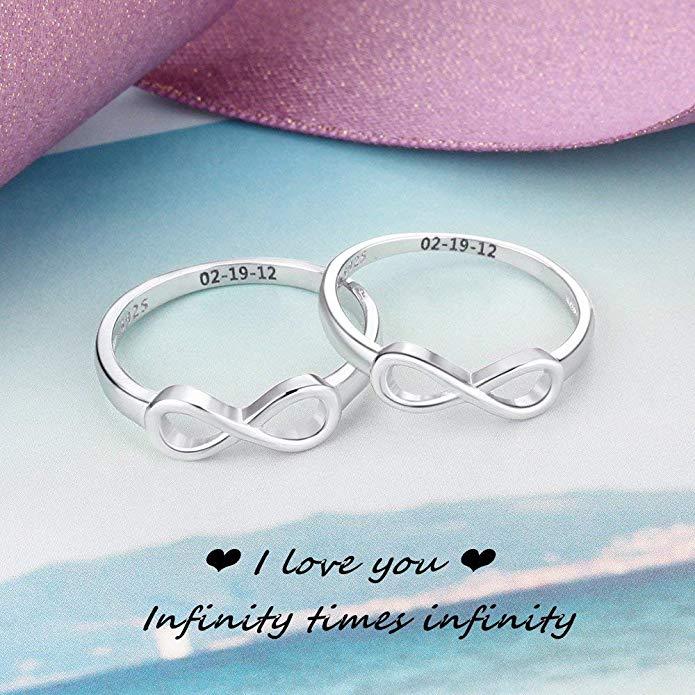 Personalized Sterling Silver Ring - Infinity Promise Rings - Customized Gifts - Fashion Jewelry - Personalized Jewel