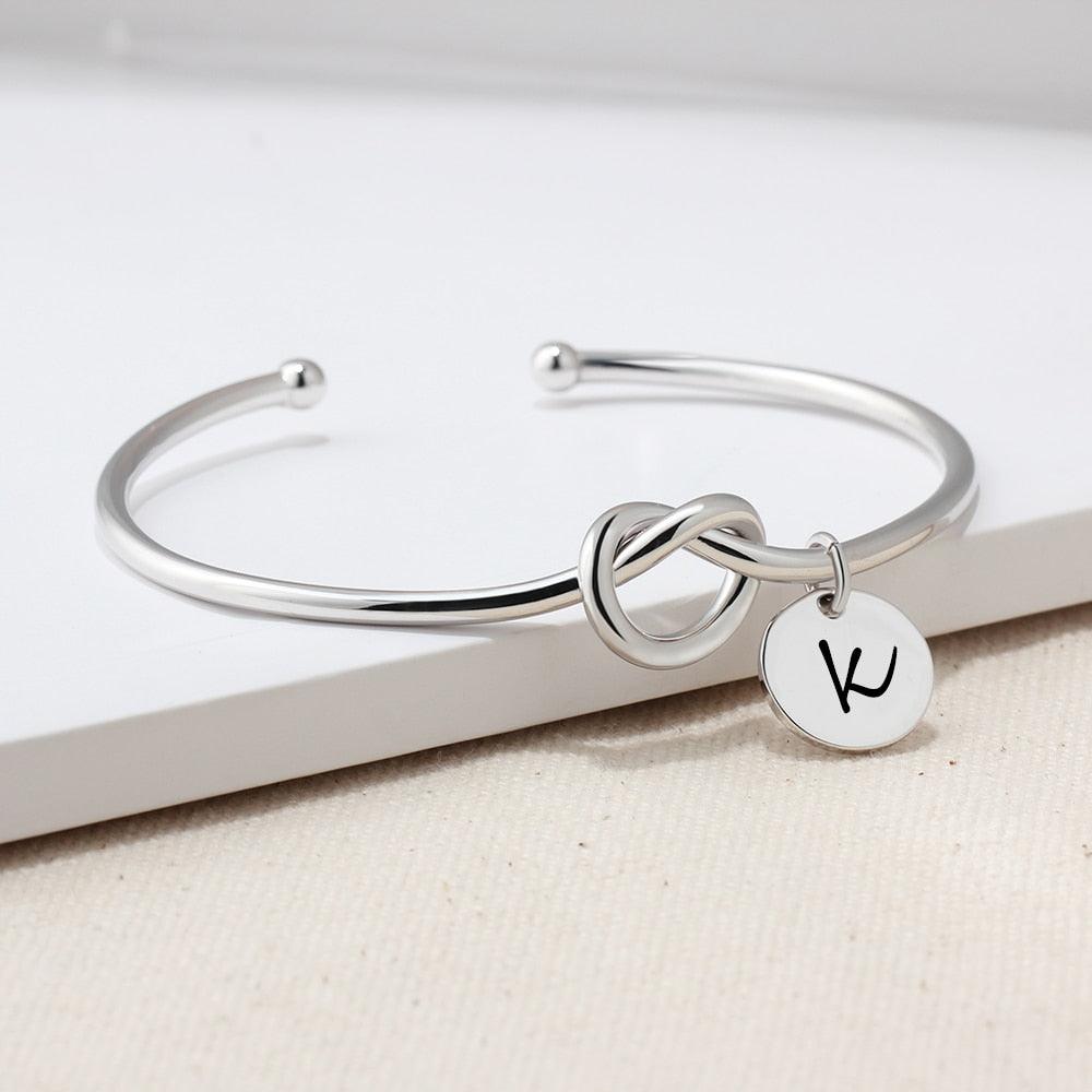Personalized Tie Design ID Bracelets with Engraved Name & 2 colors, Customize Fashion Bangles for Women - Personalized Jewel