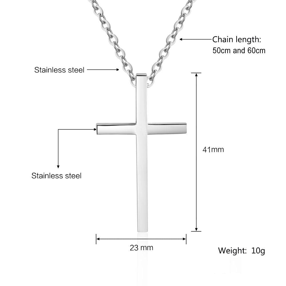 Personalized Unisex Stainless Steel Necklace with Engrave Name Cross Pendant - Personalized Jewel