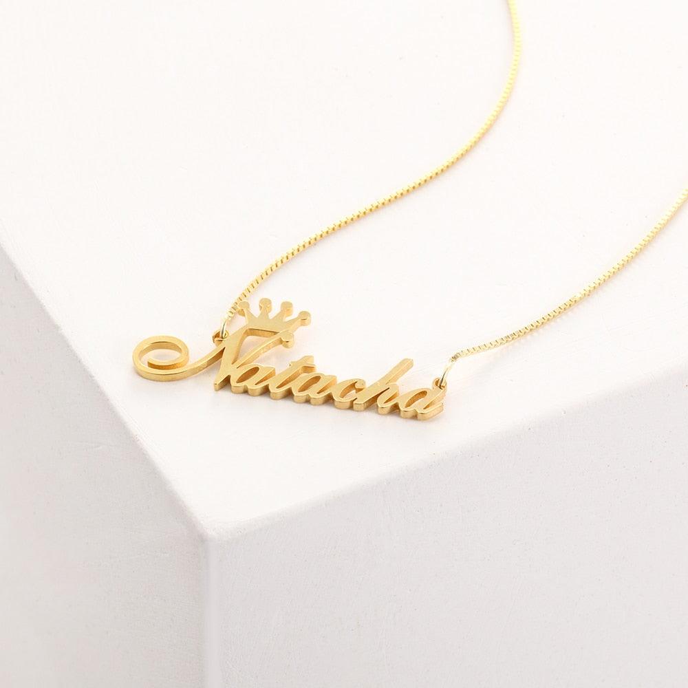 Personalized Women’s 925 Sterling Necklace with Engrave Nameplate Pendant, 3 Color Options, Classic Gift for Women - Personalized Jewel