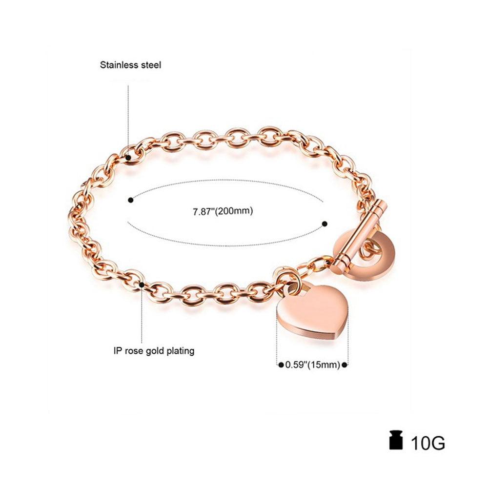 Personalized Women Stainless Steel Bracelet Heart Shape Party Jewelry For Women Bangles Best Gift For Friend - Personalized Jewel
