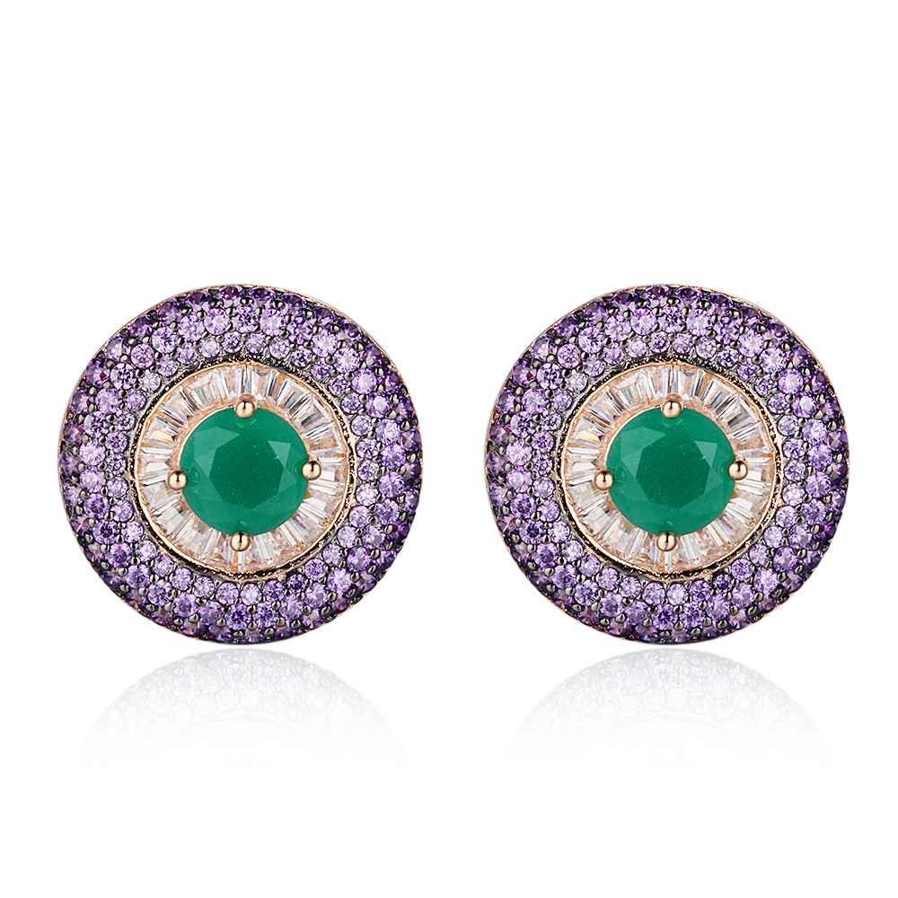 Pure Silver Stud Earring for Women Purple Button Earrings for Women Jewelry for Women - Personalized Jewel